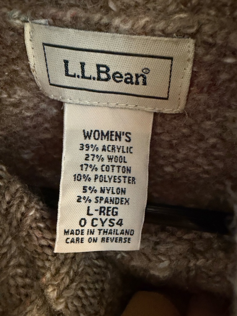 VTG Y2K LL Bean Marled Turtleneck Sweater Womens Large Brown Flecked Wool Blend - Picture 4 of 10
